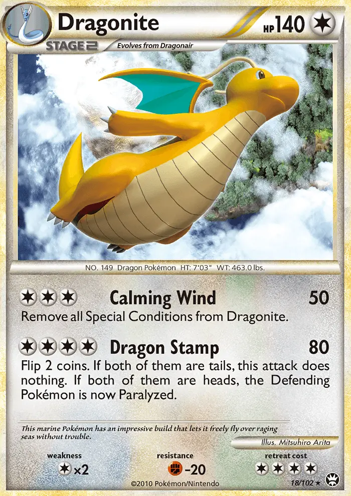 Dragonite Rare Pokemon card #18 from Triumphant