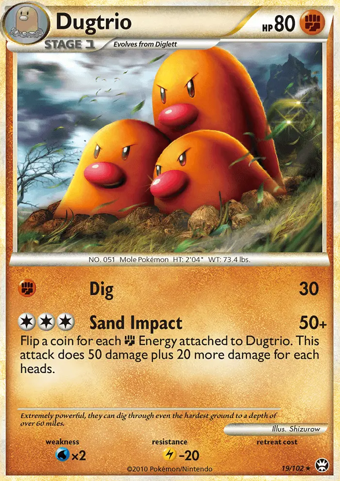 Dugtrio Rare Pokemon card #19 from Triumphant
