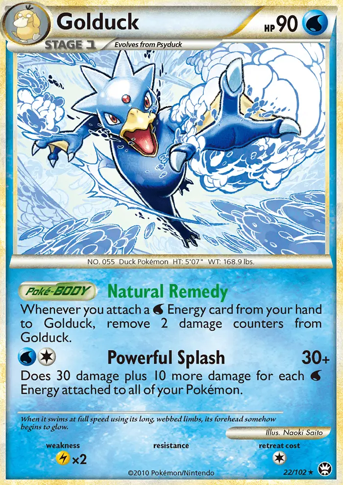 Golduck Rare Pokemon card #22 from Triumphant