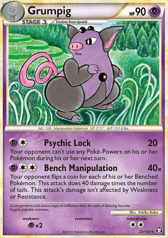 Grumpig Rare Pokemon card #23 from Triumphant