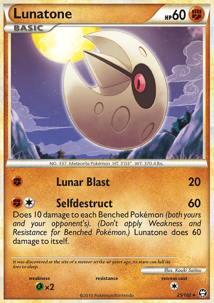 Lunatone Rare Pokemon card #25 from Triumphant