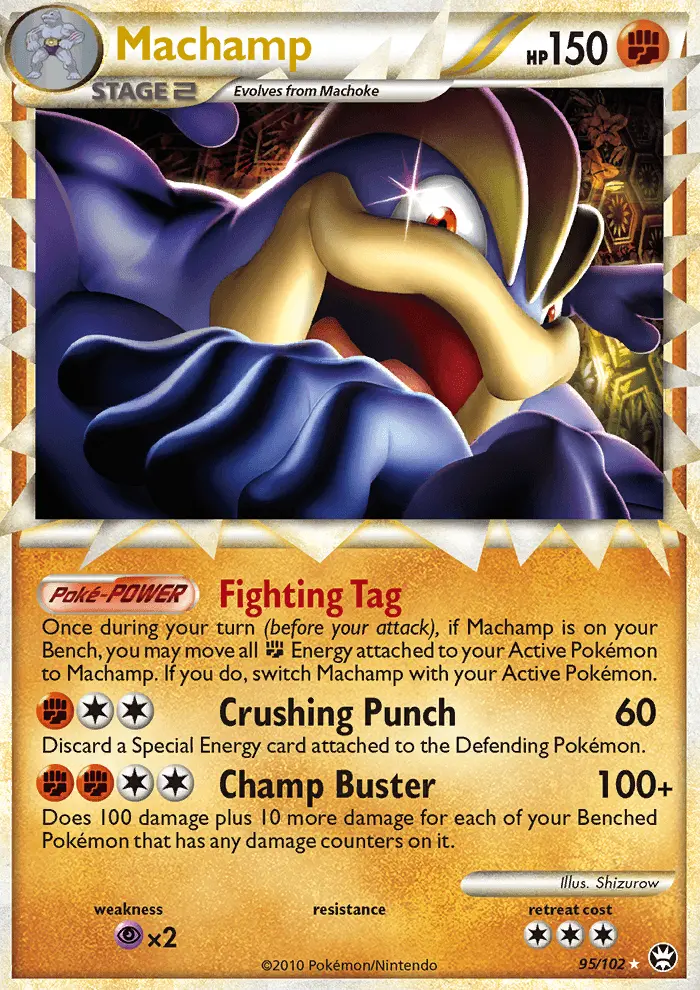 Machamp Rare PRIME Pokemon card #95 from Triumphant