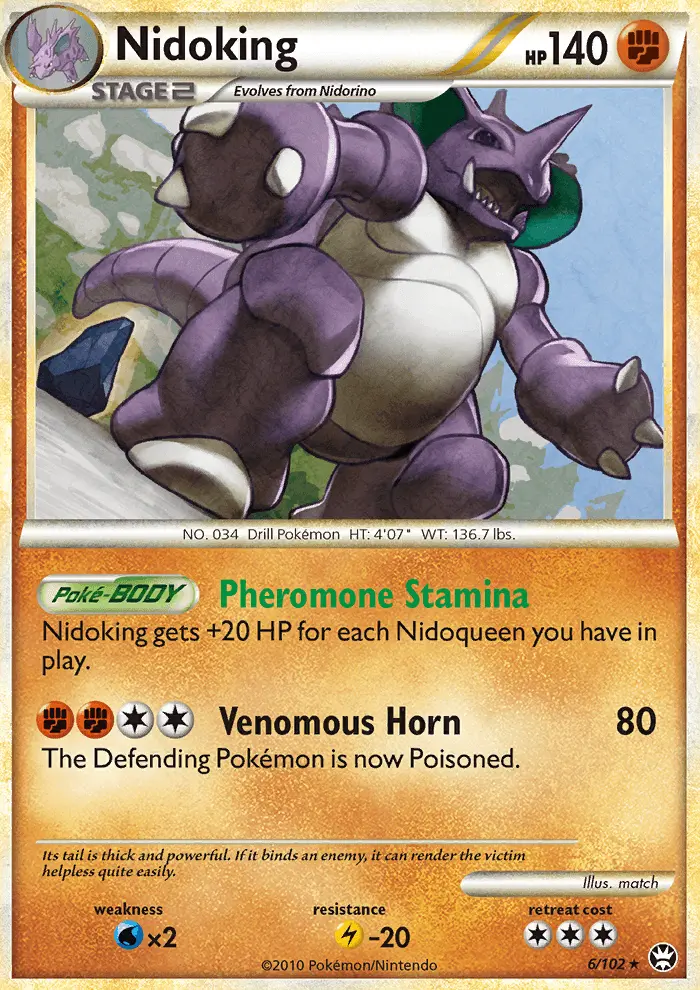 Nidoking Rare Holo Pokemon card #6 from Triumphant