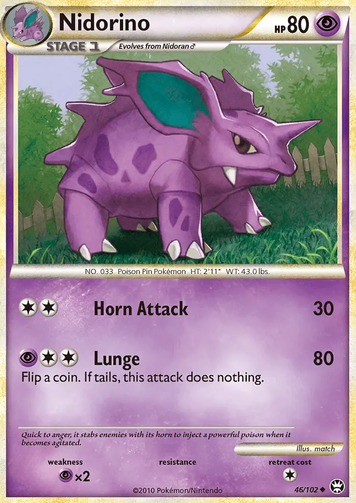 Nidorino Uncommon Pokemon card #46 from Triumphant