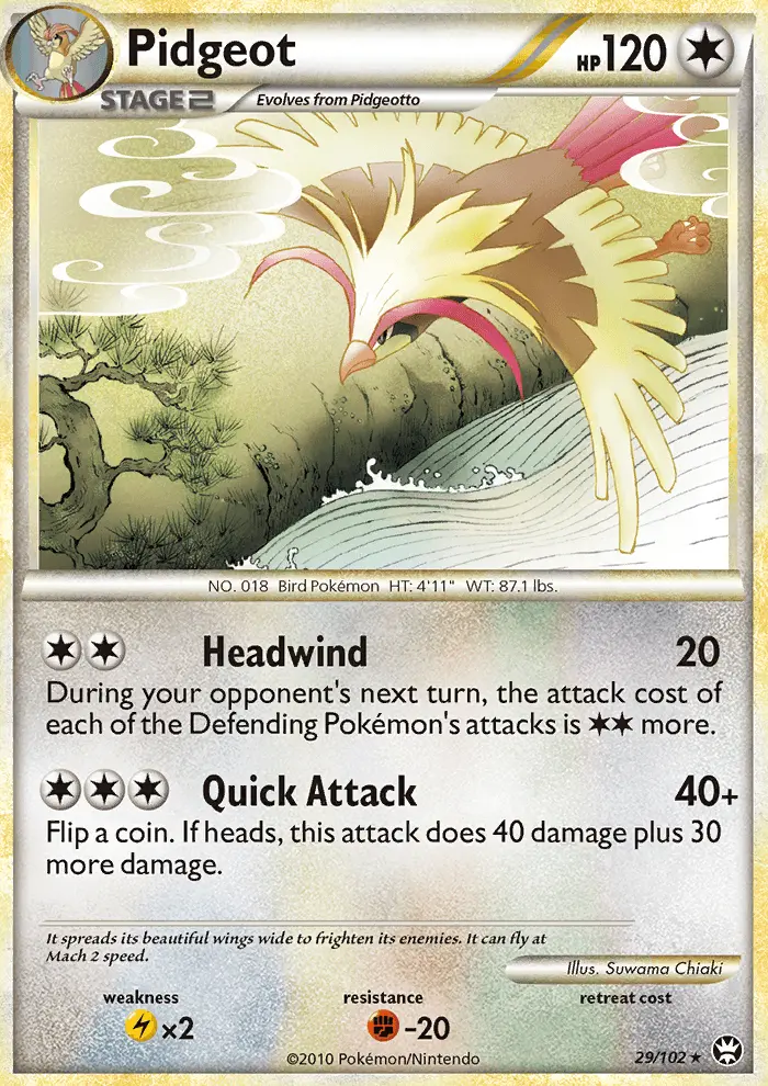 Pidgeot Rare Pokemon card #29 from Triumphant