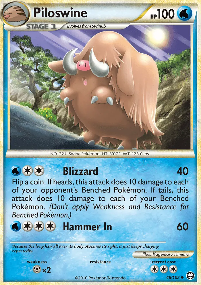 Piloswine Uncommon Pokemon card #48 from Triumphant