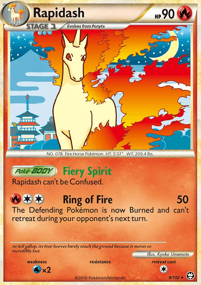 Rapidash Rare Holo Pokemon card #8 from Triumphant