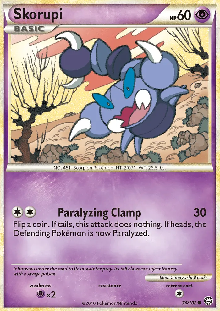 Skorupi Common Pokemon card #76 from Triumphant