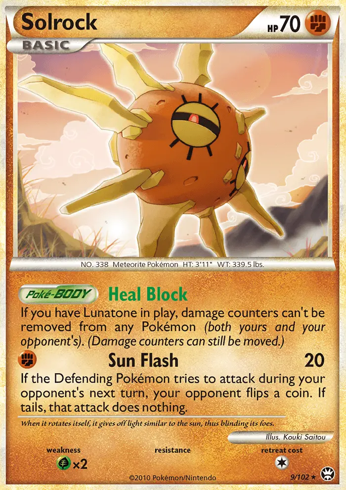 Solrock Rare Holo Pokemon card #9 from Triumphant