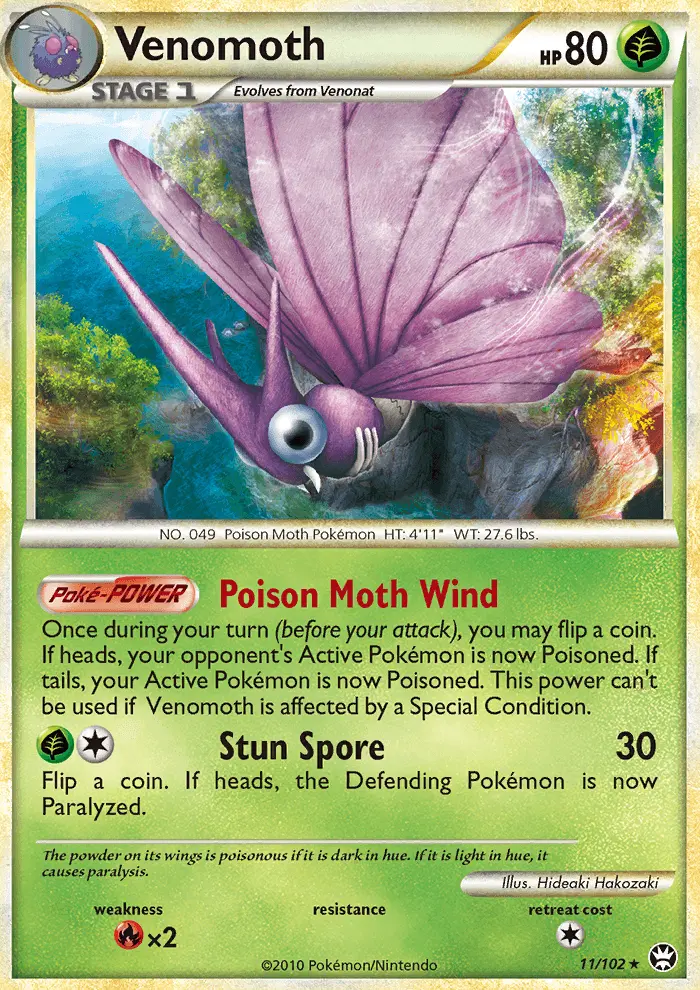 Venomoth Rare Holo Pokemon card #11 from Triumphant