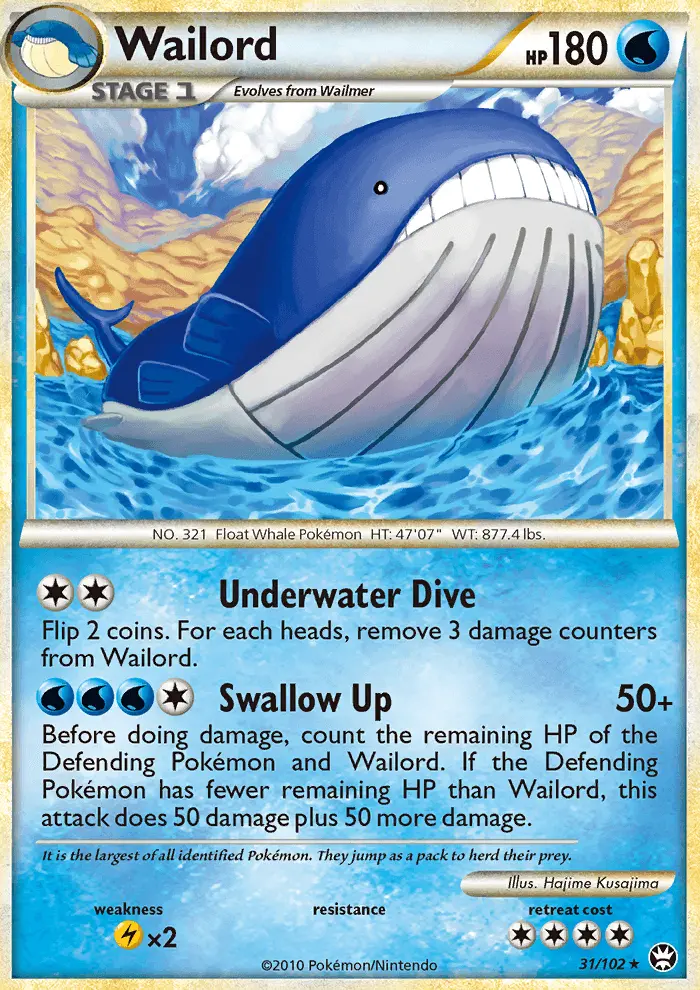 Wailord Rare Pokemon card #31 from Triumphant