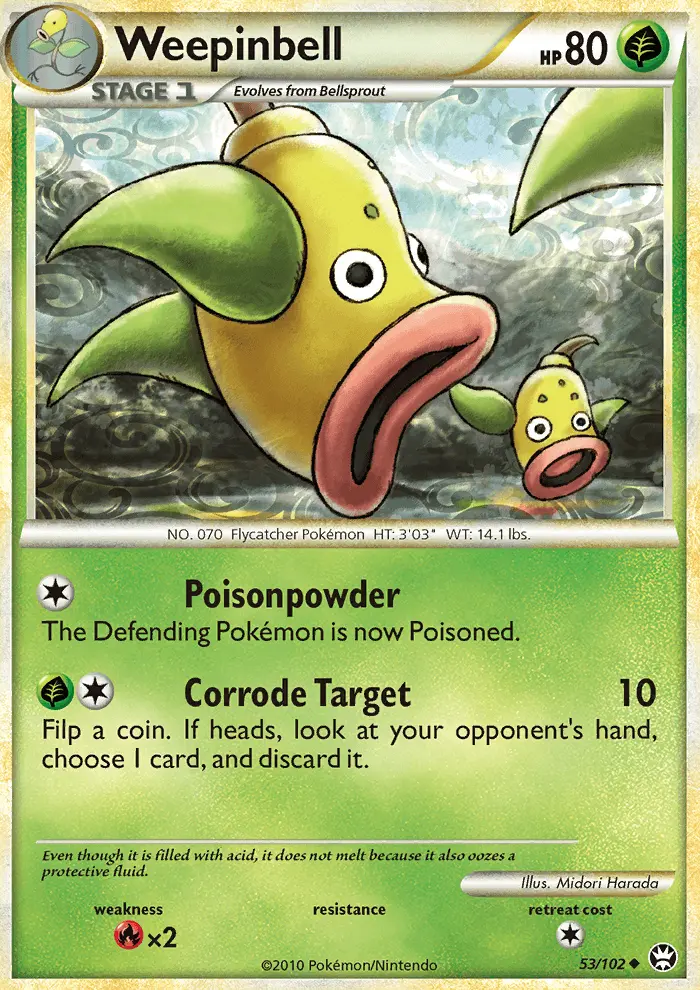 Weepinbell Uncommon Pokemon card #53 from Triumphant
