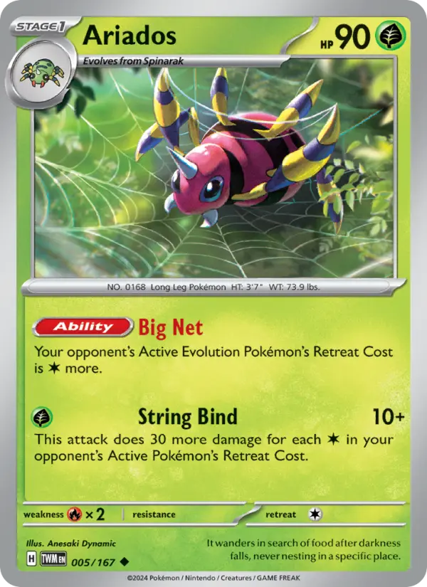 Ariados Uncommon Pokemon card #005 from Twilight Masquerade