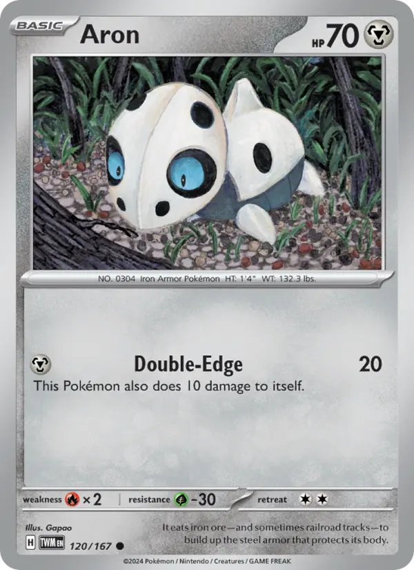 Aron Pokemon card artwork