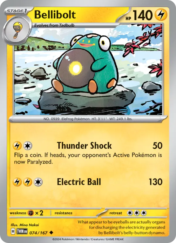 Bellibolt Uncommon Pokemon card #074 from Twilight Masquerade