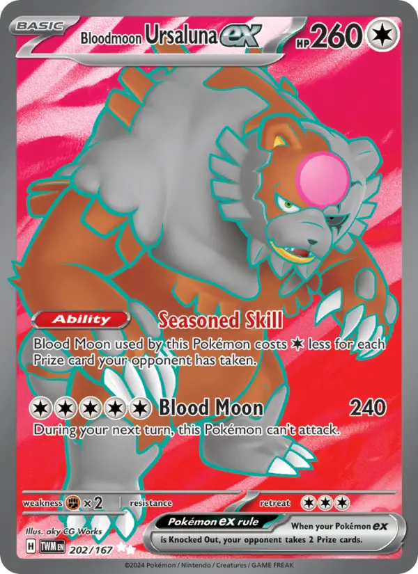 Bloodmoon Ursaluna ex Ultra Rare Pokemon card #202 from Twilight Masquerade