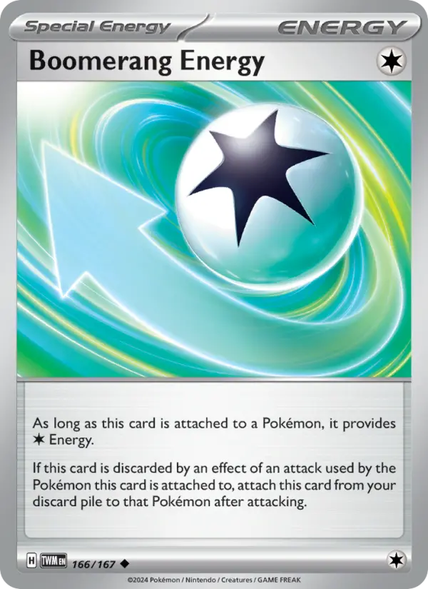 Boomerang Energy Uncommon Pokemon card #166 from Twilight Masquerade
