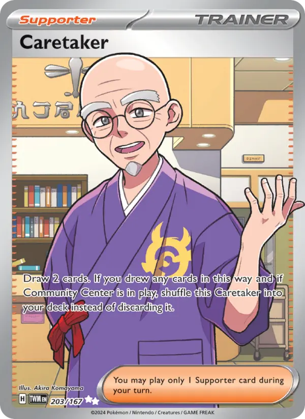 Caretaker Ultra Rare Pokemon card #203 from Twilight Masquerade