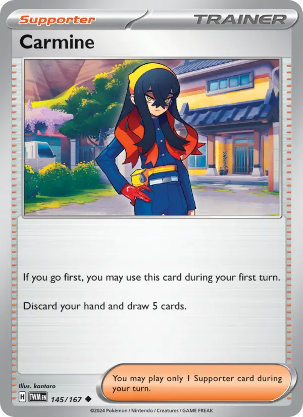 Carmine Uncommon Pokemon card #145 from Twilight Masquerade