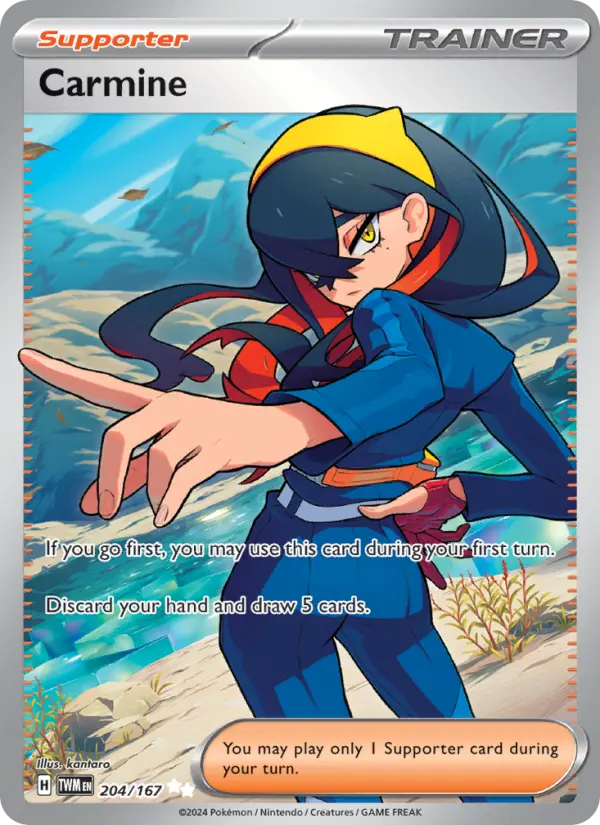Carmine Ultra Rare Pokemon card #204 from Twilight Masquerade