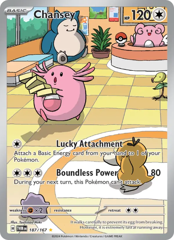 Chansey Illustration rare Pokemon card #187 from Twilight Masquerade
