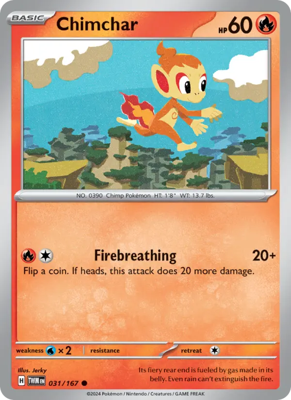 Chimchar Common Pokemon card #031 from Twilight Masquerade