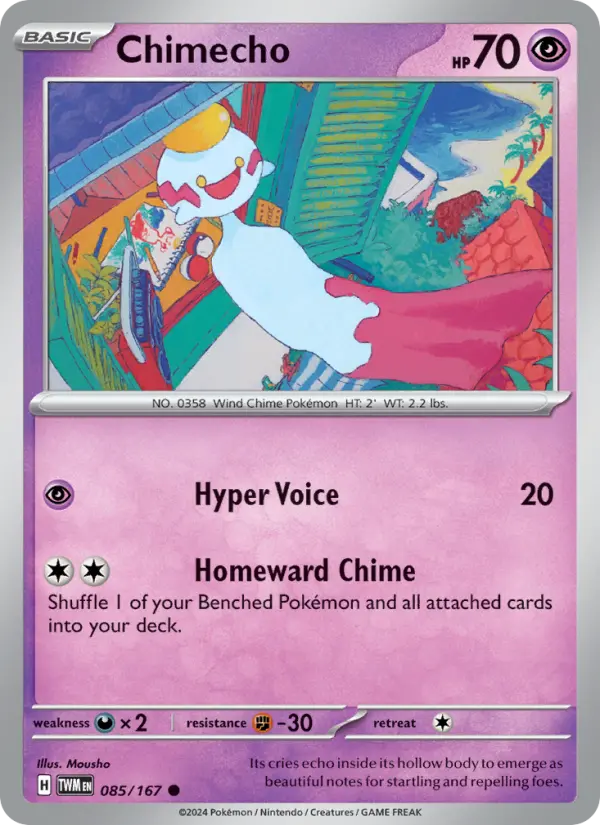 Chimecho Common Pokemon card #085 from Twilight Masquerade