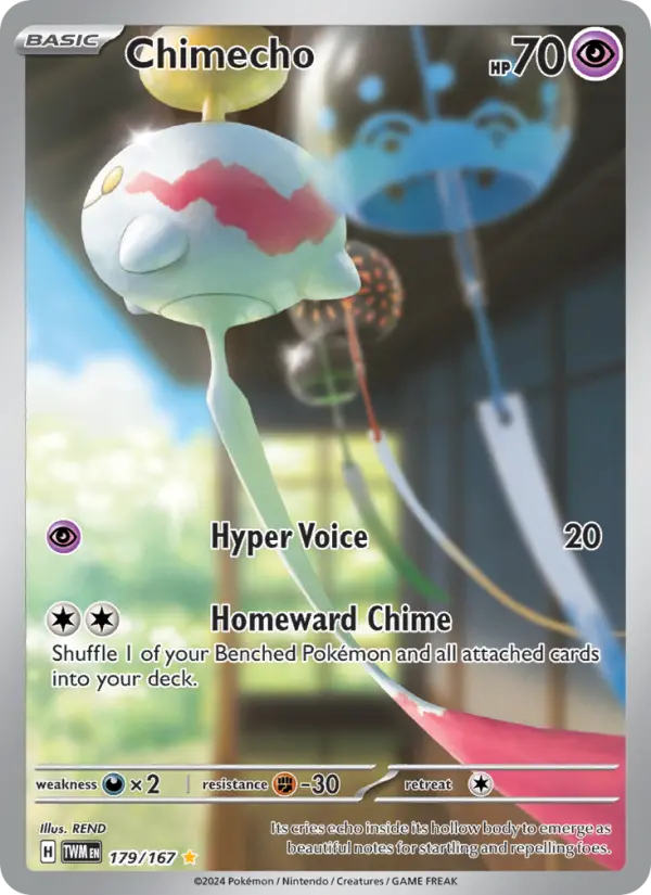 Chimecho Illustration rare Pokemon card #179 from Twilight Masquerade