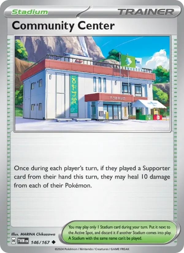 Community Center Uncommon Pokemon card #146 from Twilight Masquerade