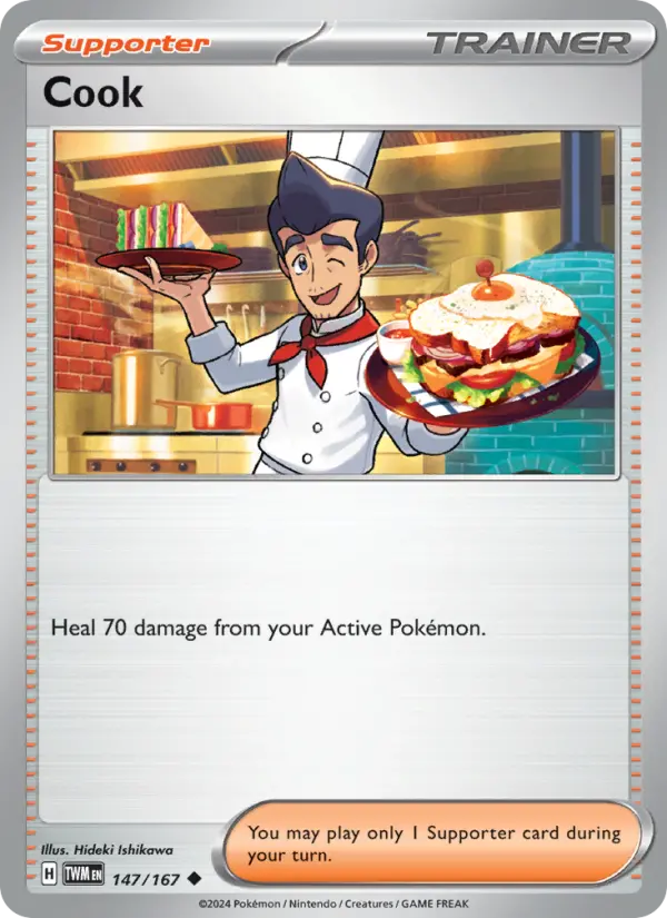 Cook Uncommon Pokemon card #147 from Twilight Masquerade