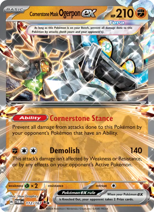 Cornerstone Mask Ogerpon ex Double rare Pokemon card #112 from Twilight Masquerade