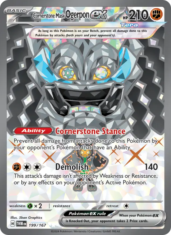 Cornerstone Mask Ogerpon ex Ultra Rare Pokemon card #199 from Twilight Masquerade