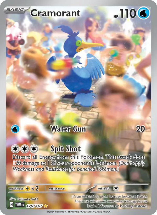 Cramorant Illustration rare Pokemon card #176 from Twilight Masquerade