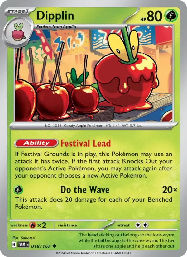 Dipplin Uncommon Pokemon card #018 from Twilight Masquerade