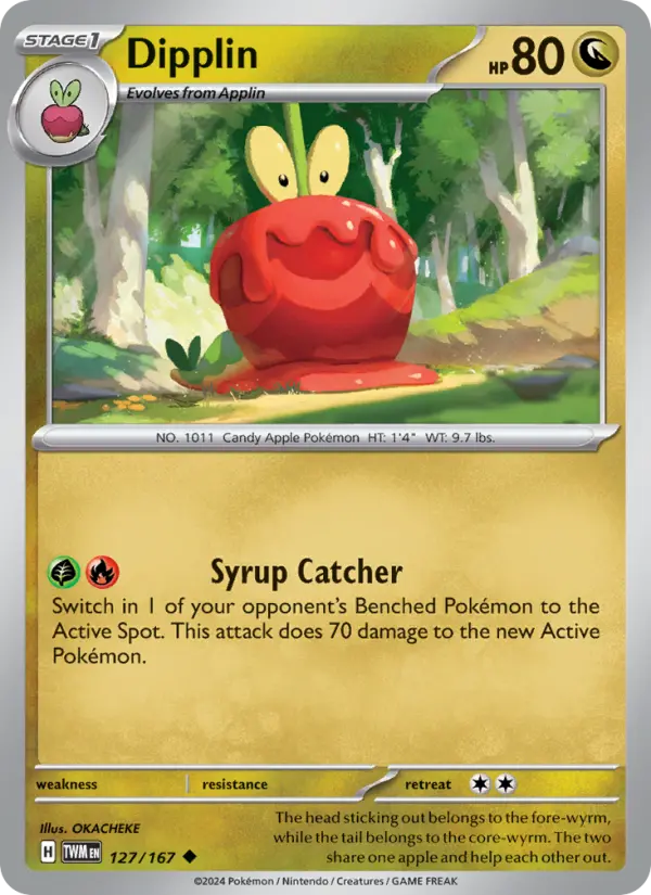 Dipplin Uncommon Pokemon card #127 from Twilight Masquerade