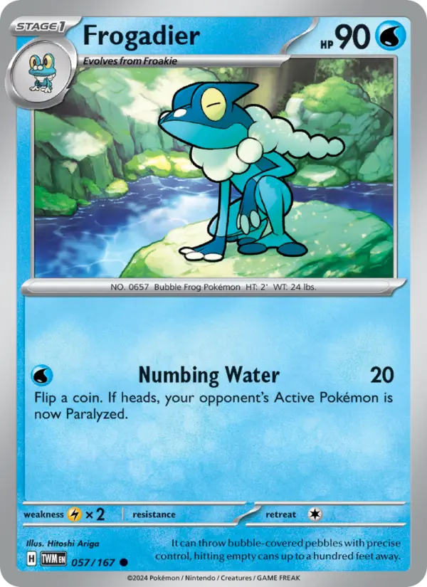 Frogadier Common Pokemon card #057 from Twilight Masquerade