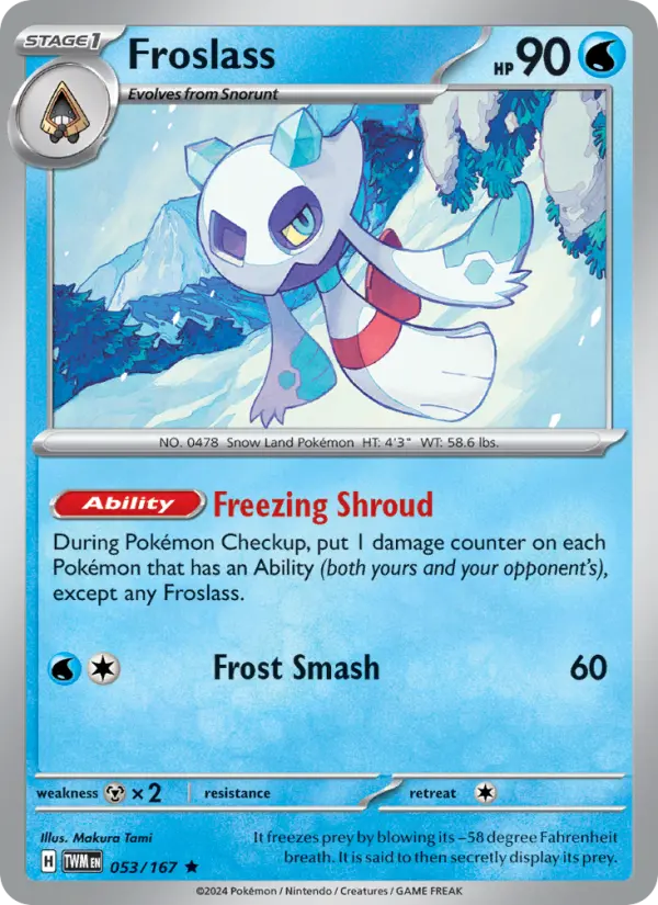 Froslass Rare Pokemon card #053 from Twilight Masquerade