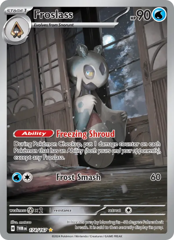 Froslass Illustration rare Pokemon card #174 from Twilight Masquerade