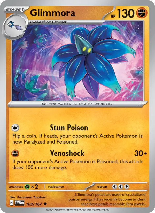 Glimmora Uncommon Pokemon card #109 from Twilight Masquerade