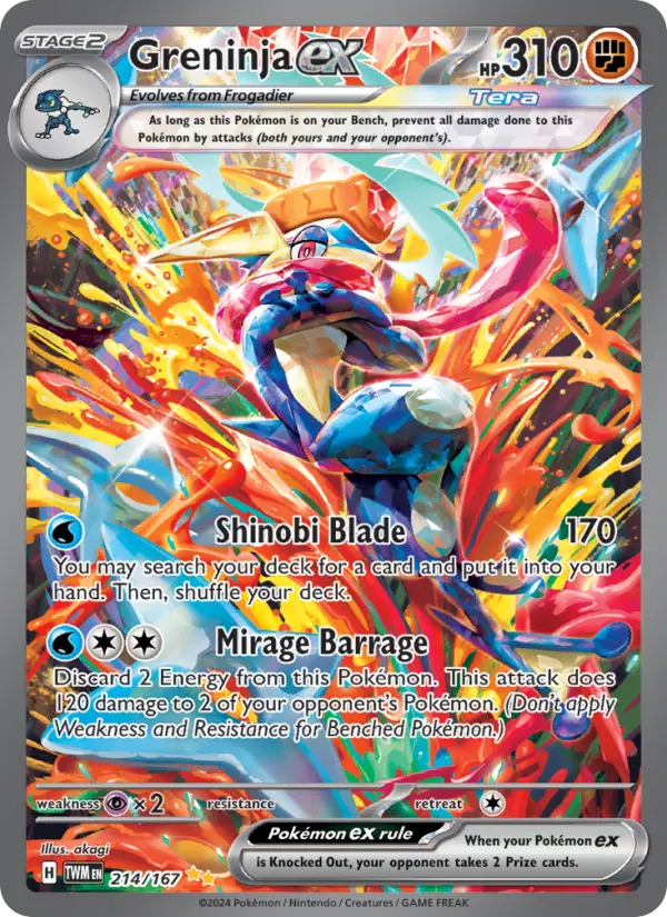 Greninja ex Special illustration rare Pokemon card #214 from Twilight Masquerade