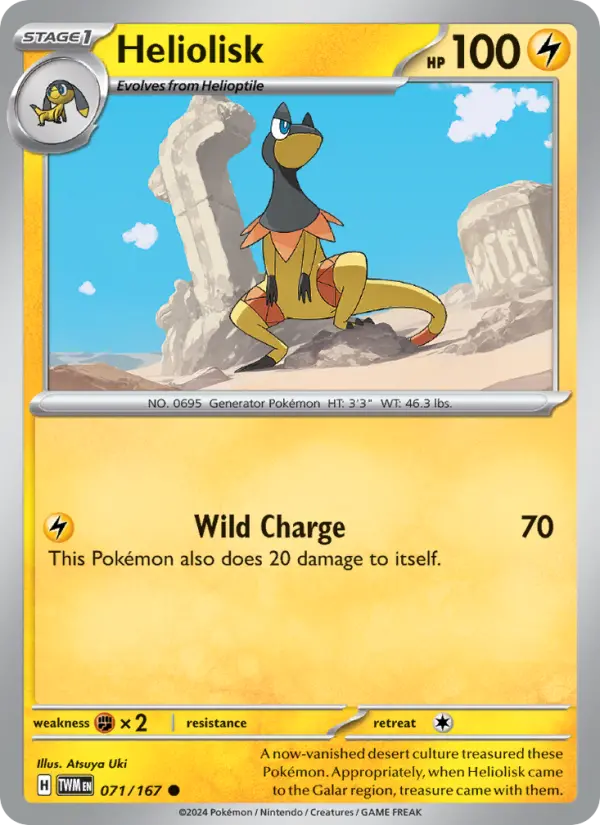 Heliolisk Common Pokemon card #071 from Twilight Masquerade