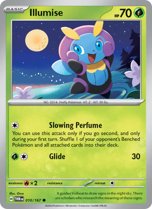 Illumise Common Pokemon card #010 from Twilight Masquerade