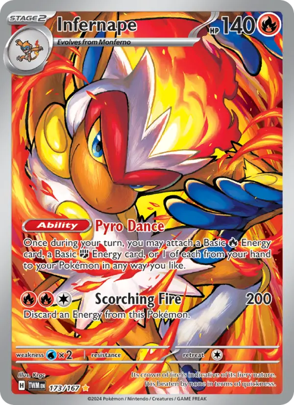 Infernape Illustration rare Pokemon card #173 from Twilight Masquerade