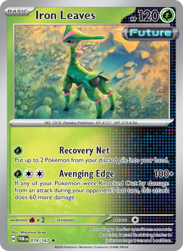 Iron Leaves Rare Pokemon card #019 from Twilight Masquerade