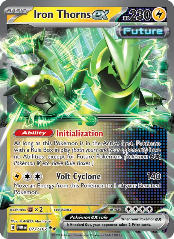 Iron Thorns ex Double rare Pokemon card #077 from Twilight Masquerade
