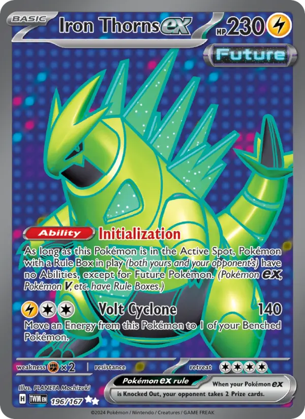 Iron Thorns ex Ultra Rare Pokemon card #196 from Twilight Masquerade