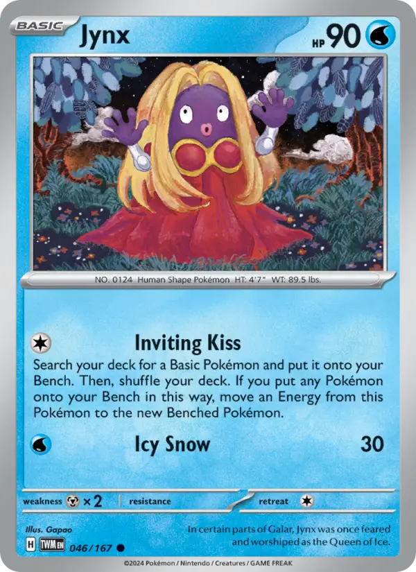 Jynx Common Pokemon card #046 from Twilight Masquerade