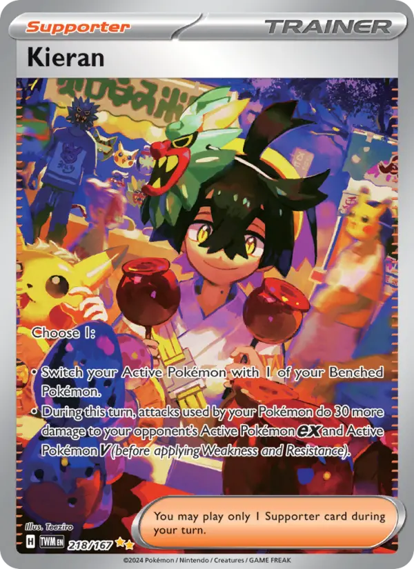 Kieran Special illustration rare Pokemon card #218 from Twilight Masquerade