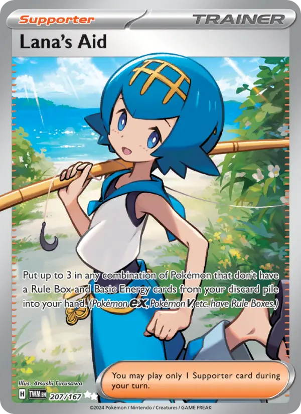 Lana's Aid Ultra Rare Pokemon card #207 from Twilight Masquerade