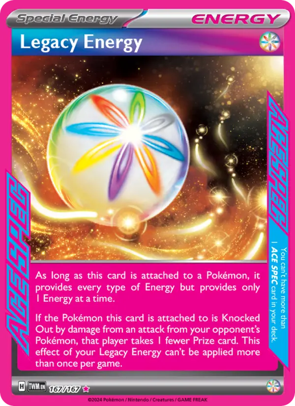 Legacy Energy ACE SPEC Rare Pokemon card #167 from Twilight Masquerade